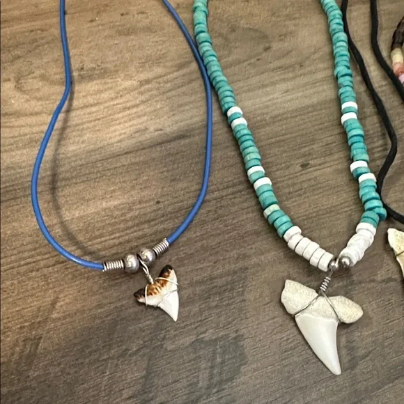 Four shark tooth necklaces - Picture 2 of 3